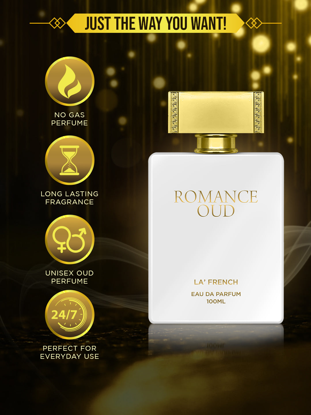 La French Romance Oud Eau De Parfum for Men & Women (100ml)