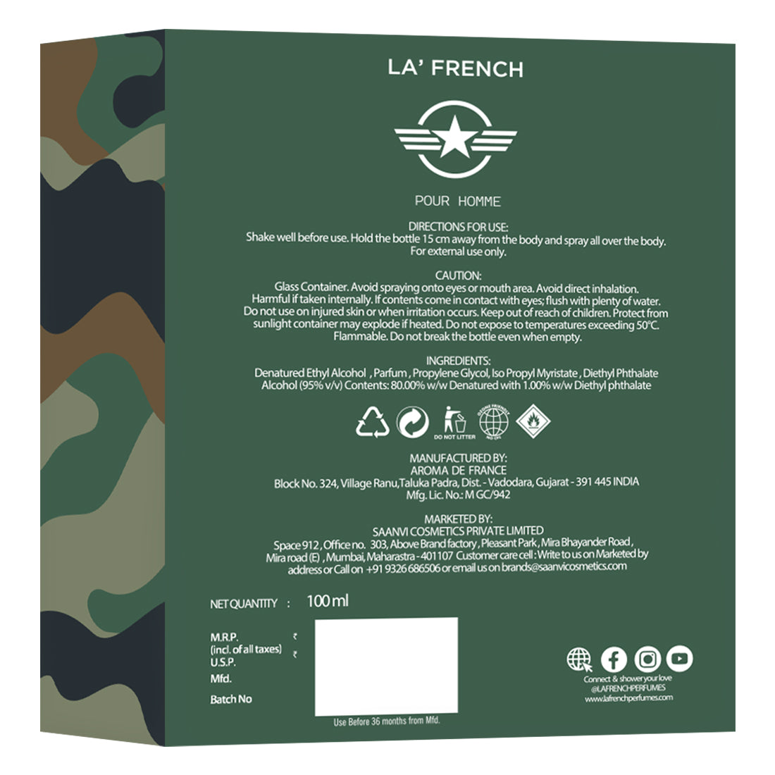La French Shield Eau De Parfum for Men (100ml)