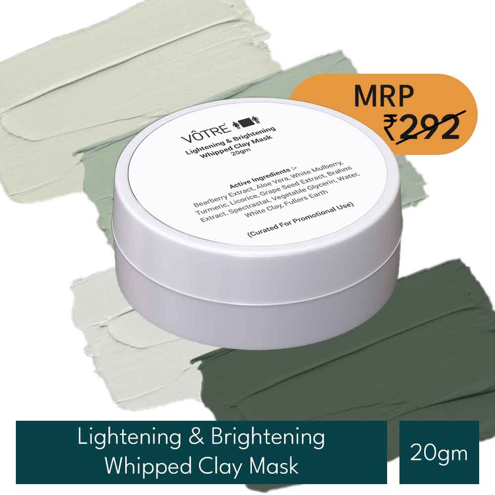 Lightneing and brightening whipped clay mask
