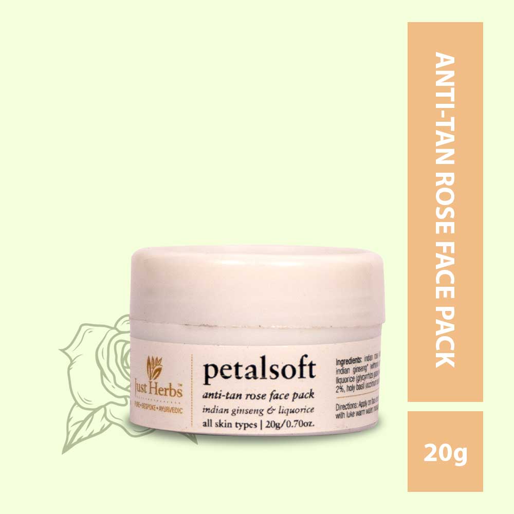 Just Herbs Petalsoft Anti tan Rose Face Pack 20g