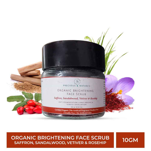 organic brightening face scrub saffron, sandalwood, vetiver _ r