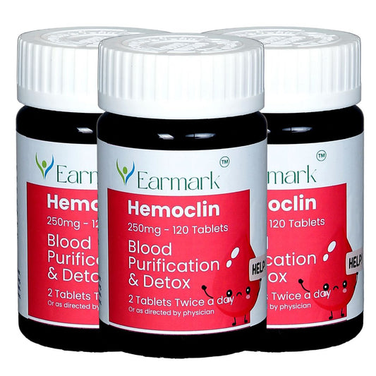 Earmark Hemoclin Blood Purification Tablets for Acne Control (250mg Tablets)