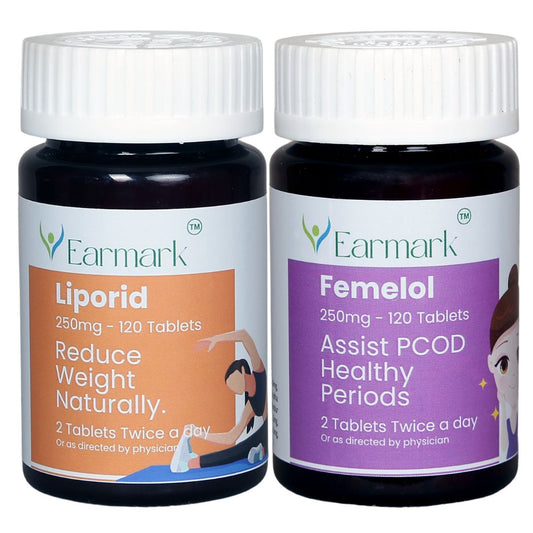 Earmark PCOD & Weight Loss Combo for Women One Month Course (250mg/Bottle)