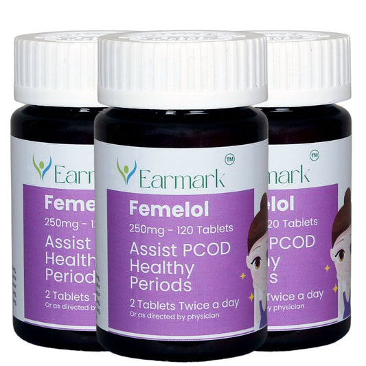 Earmark Femelol Assist in PCOD Healthy Periods Three Month Course (250mg/Bottle)