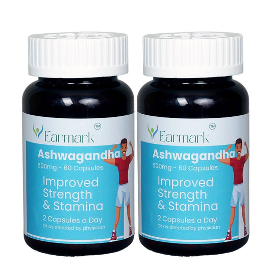 Earmark Ashwagandha Capsules Two month course Pack Of 2 (500mg/Bottle)