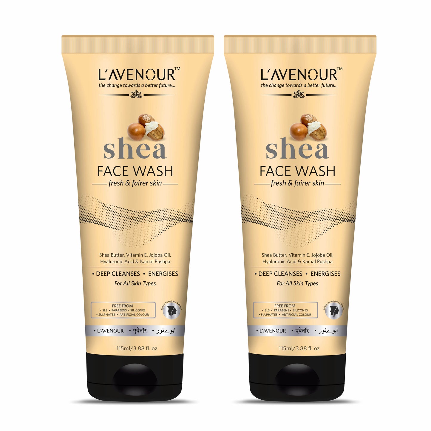 L'avenour Shea Face Wash for Fresh & Fairer Skin (Pack of 2)