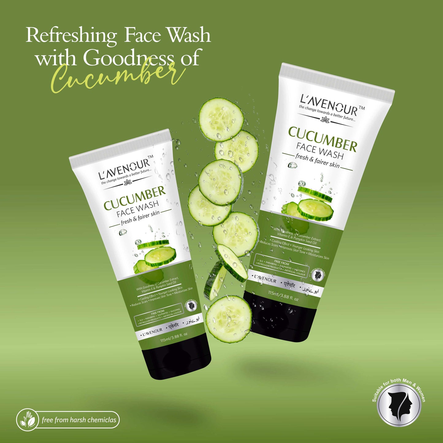L'avenour Cucumber Facewash (Pack of 2)