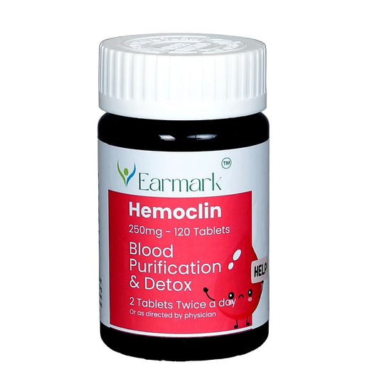 Earmark Hemoclin Blood Purification Tablets for Acne Control 120 Tablets (250mg/Tab)