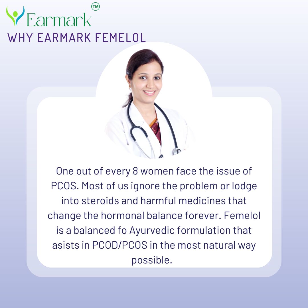 Earmark Femelol Tablets Assist in PCOD Healthy Periods One month course (250mg)