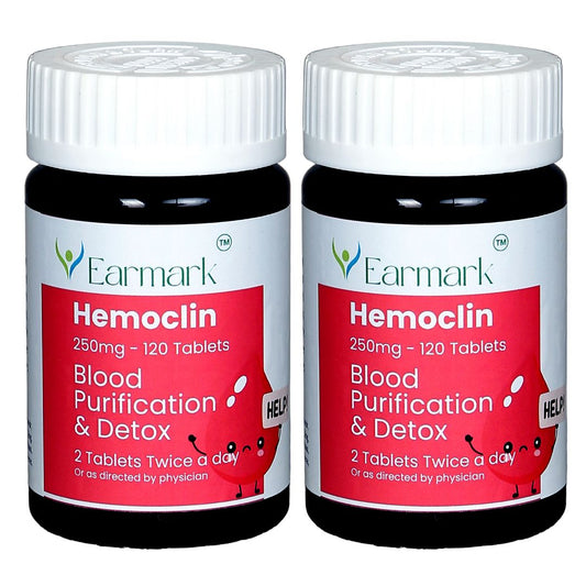 Earmark Hemoclin Blood Purification Tablets for Acne Control (250mg Tablets)