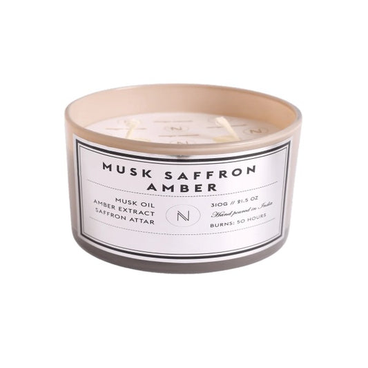 Naso Saffron infused in Musk & Amber Candle (310gm)