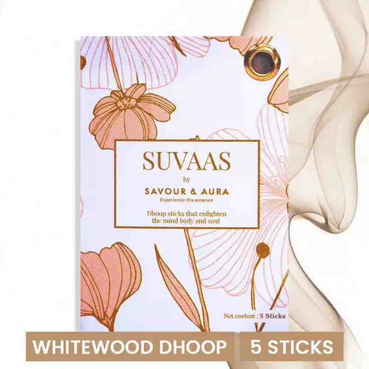 Savour and Aura Whitewood Dhoop (5 Sticks)