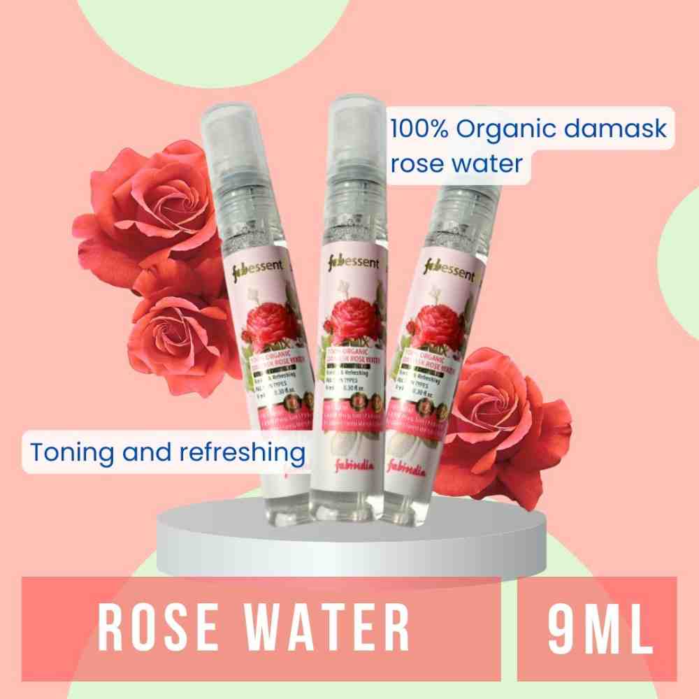 Fab Essentials 100% Organic Damask Rose Water (9ml)