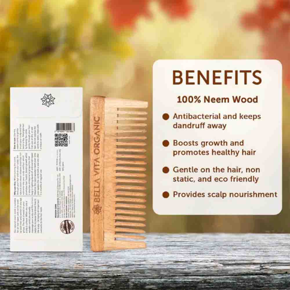 Wide Tooth Wooden Comb(1 Pc)1