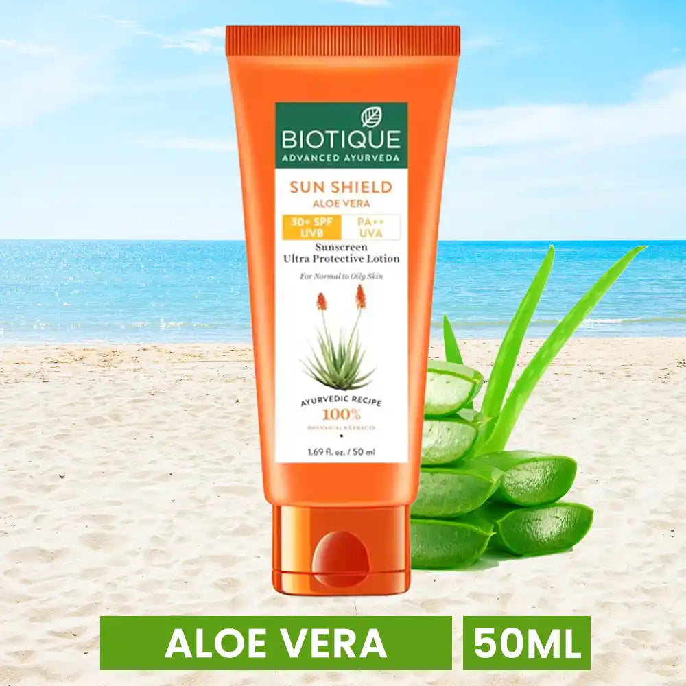 Biotique Bio Sun Shield Aloe Vera 30+SPF Sunscreen Lotion (50ml)