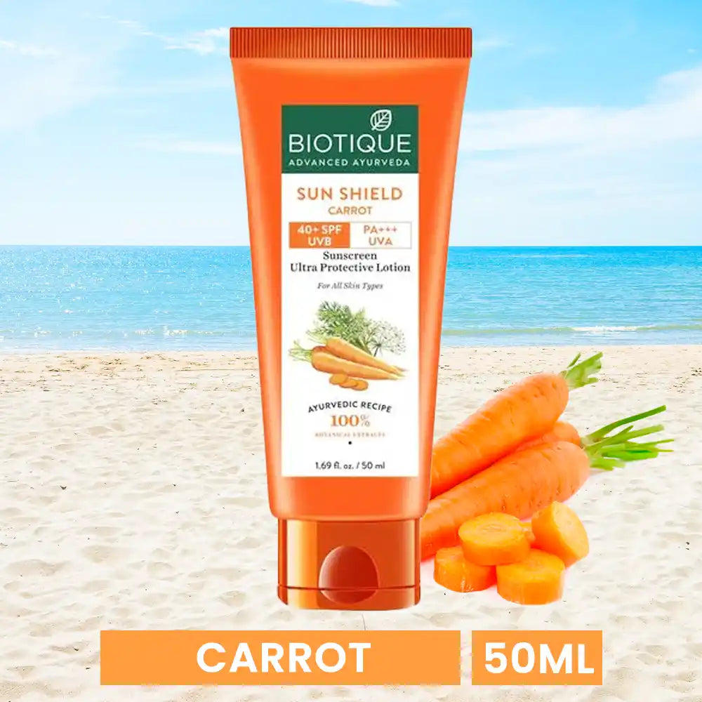 Biotique Bio Sun Shield Carrot 40+SPF Sunscreen Lotion (50ml)