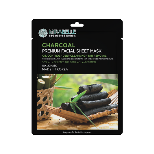 Mirabelle Charcoal Premium Facial Sheet Mask (25ml)