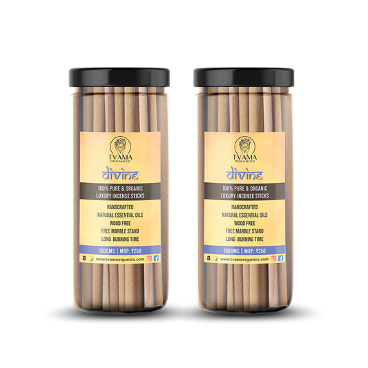 Tvama Organics Natural Dhoop Batti Incense Sticks with Stand (200gm)