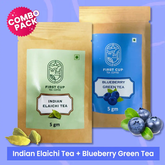 First Cup Elaichi and Blueberry Green Tea (5g each)