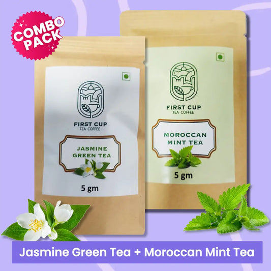 First Cup Jasmine and Moroccan Mint Green Tea (5g each)