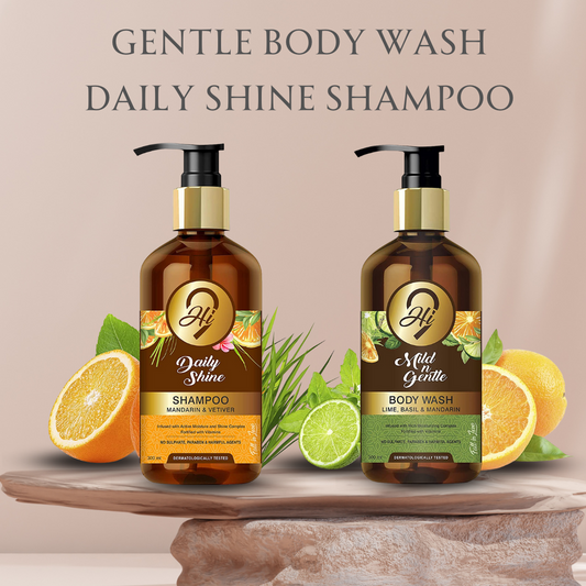 Hi9 Shine Shampoo + Mild & Gentle Moisture Body Wash (300ml + 300ml)