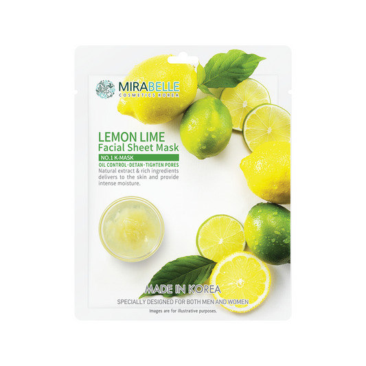 Mirabelle Lemon Lime Facial Sheet Mask (25ml)