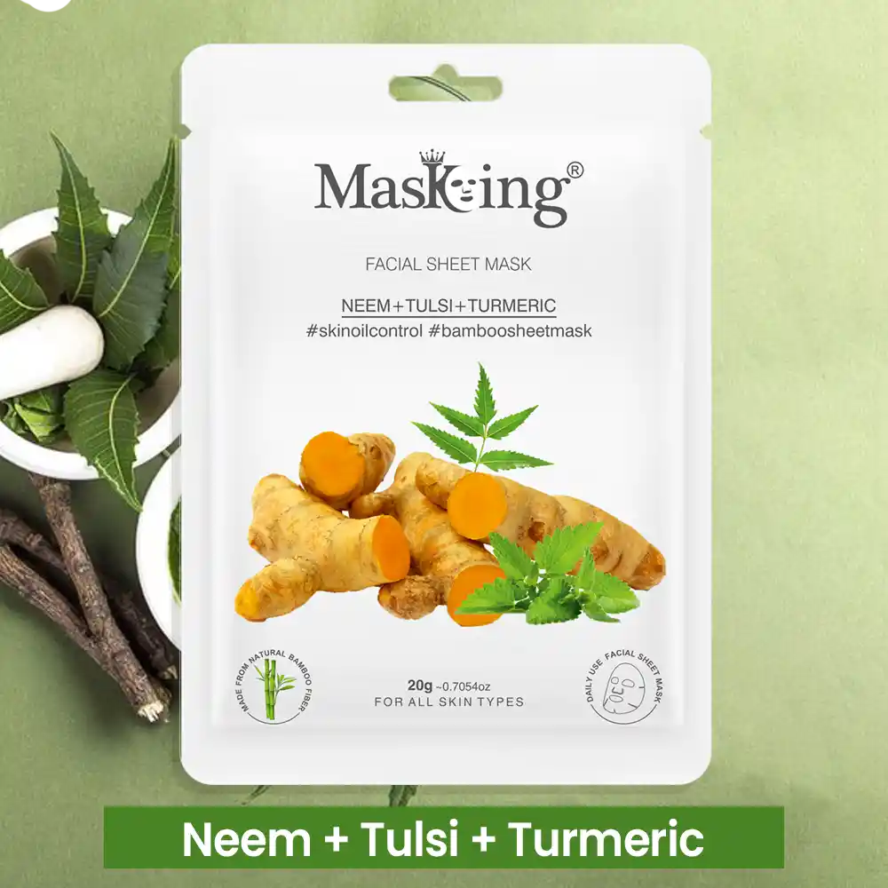 MasKing Neem + Tulsi + Turmeric Facial Sheet Mask (1pcs)