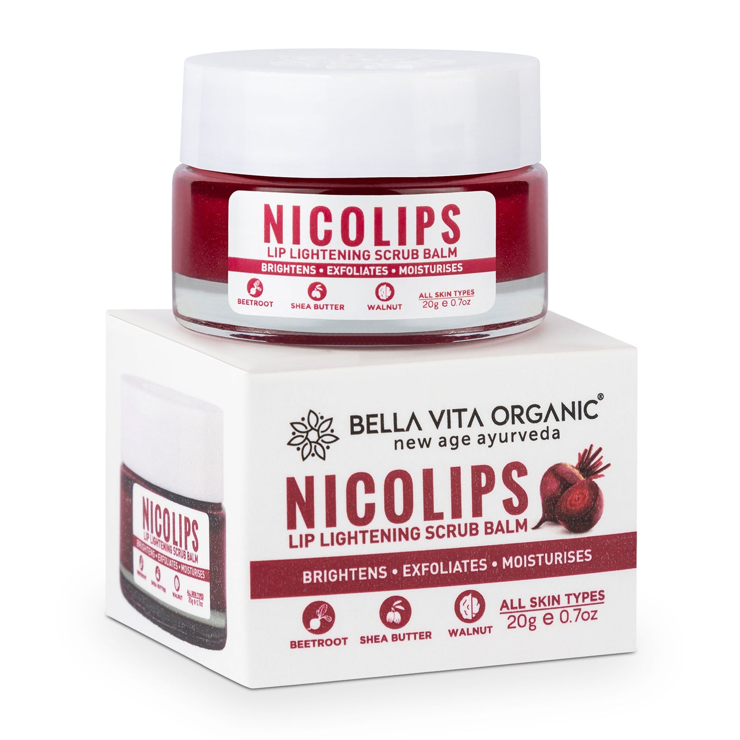 Bella Vita Organic NicoLips Lip Lightening Scrub Balm (20gm)