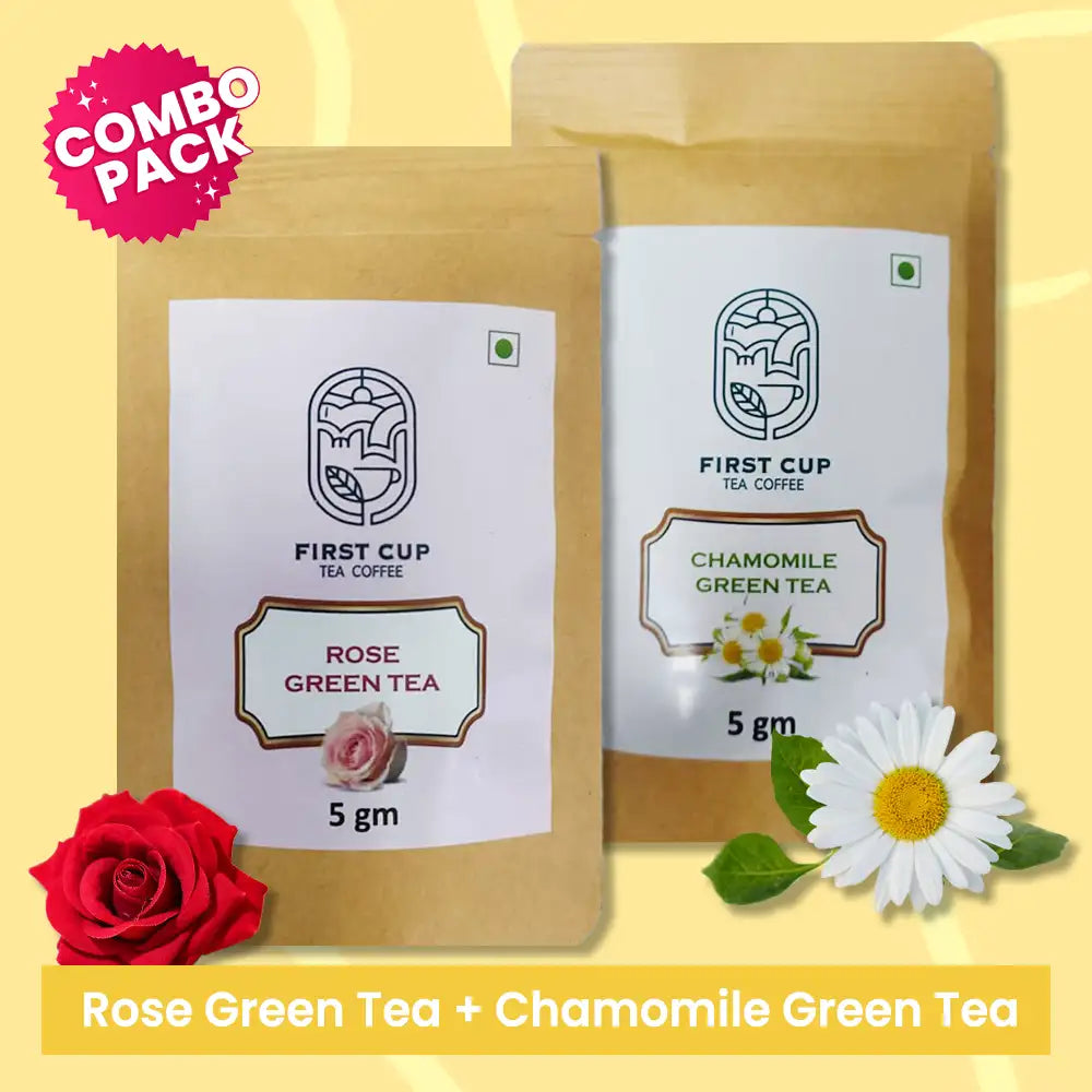 First Cup Rose and Chamomile Green Tea (5g each)