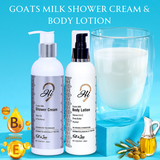 Hi9 Goats Milk Shower Cream + Goats Milk Body Lotion (250ml+250ml)