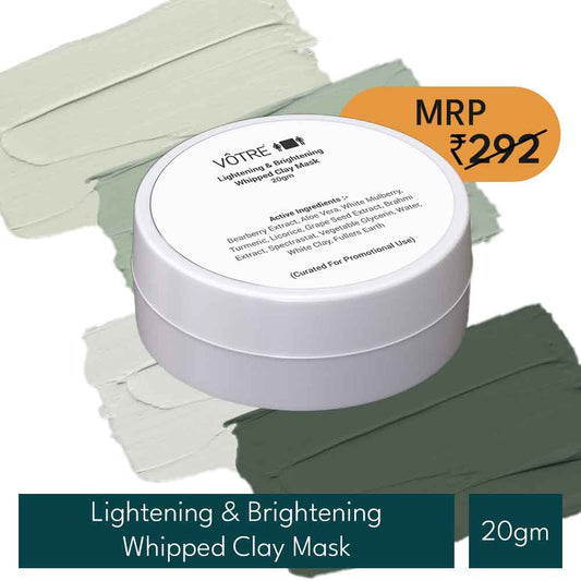 Lightneing and brightening whipped clay mask