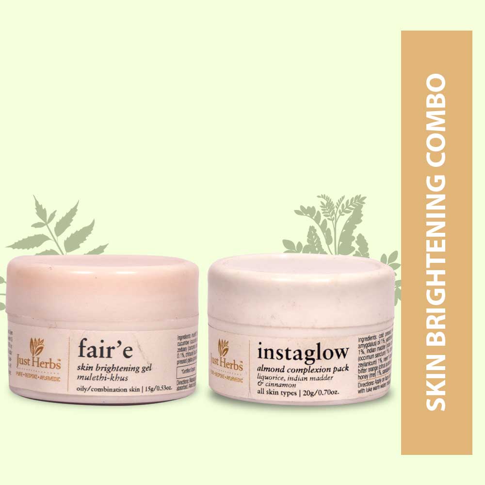 Just Herbs Fair'e MulethiKhus Skin Brightening Gel and Instaglow Almo